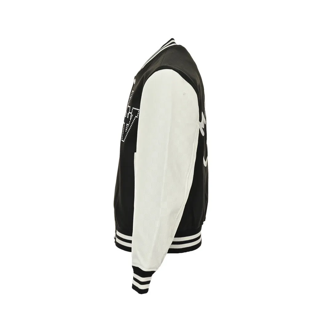 Louis Vuitton/Louis Vuitton 24Fw pearl embroidered letter baseball jacket
